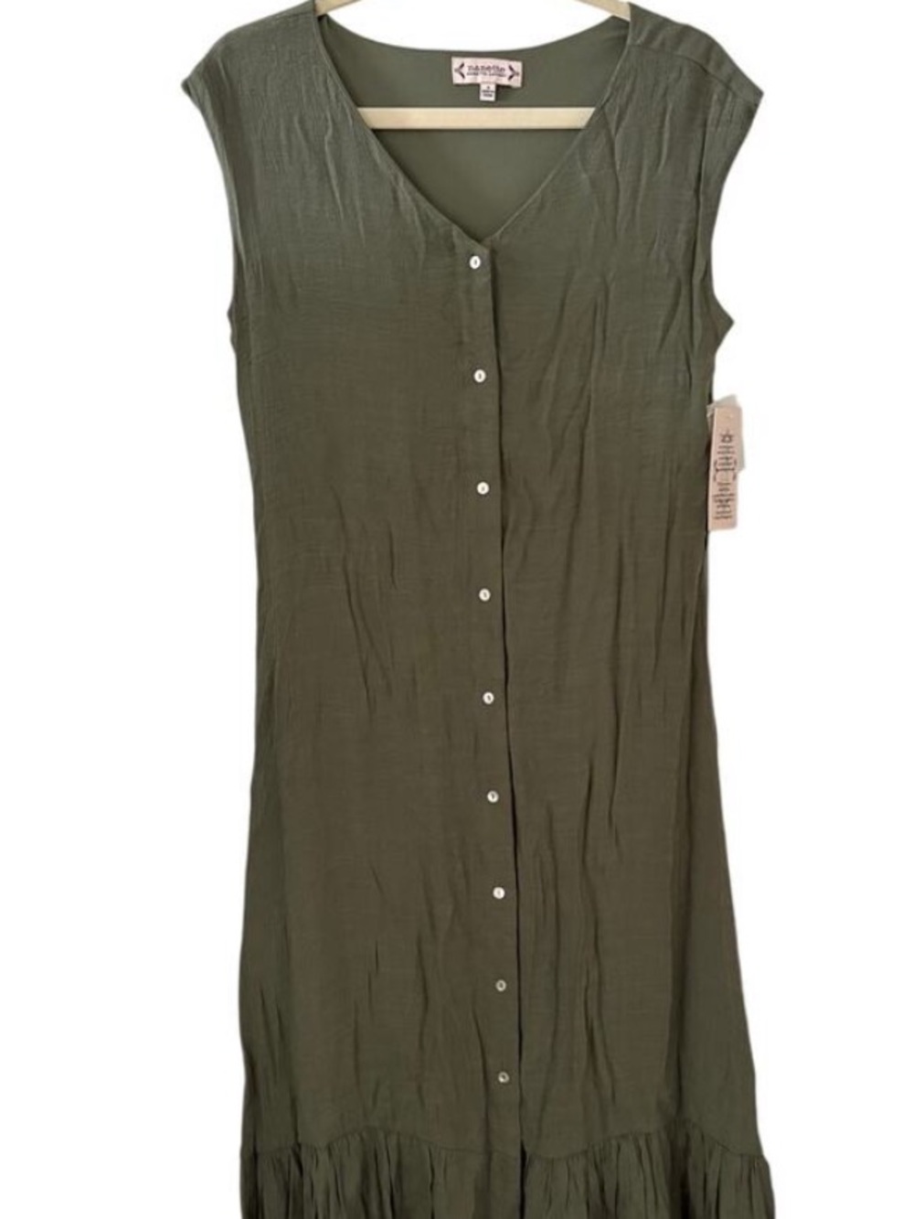 Nanette Lepore Maxi Dress SIZE 8 NWT Prairie Sage Green Boho Long Flowy Summer